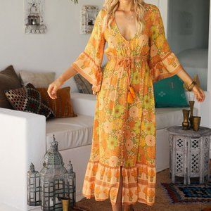 NINE LIVES BAZAAR DRESS 16 Boho hippie bell sleeve